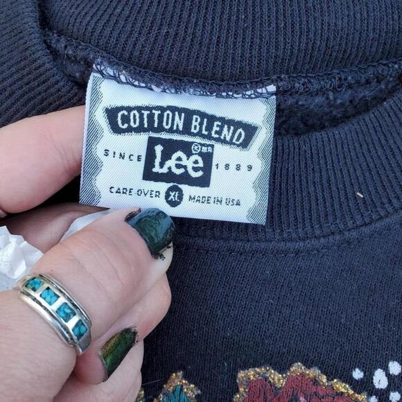 Vintage Lee's Rose Sweatshirt Cotton Puff Paint Grandma - Picture 3 of 3